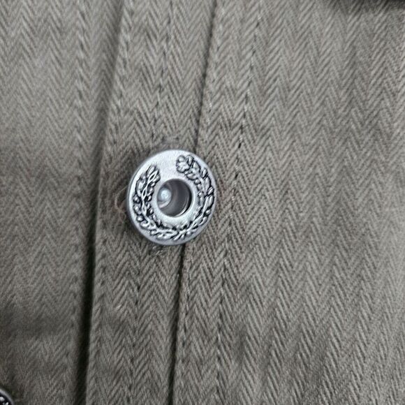 BKE Button Up Shirt Jacket Women's XS Embellished Relaxed Fit Military Combat - Picture 4 of 11